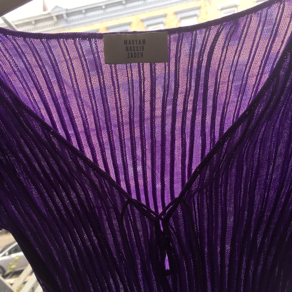 Maryam Nassir Zadeh Semi-Sheer Rib Knit Top - Picture 3 of 8